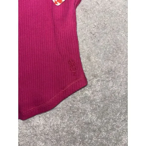 Free People Movement Magenta Pink Ribbed High Neck Tank Top Small NWT - Picture 4 of 7